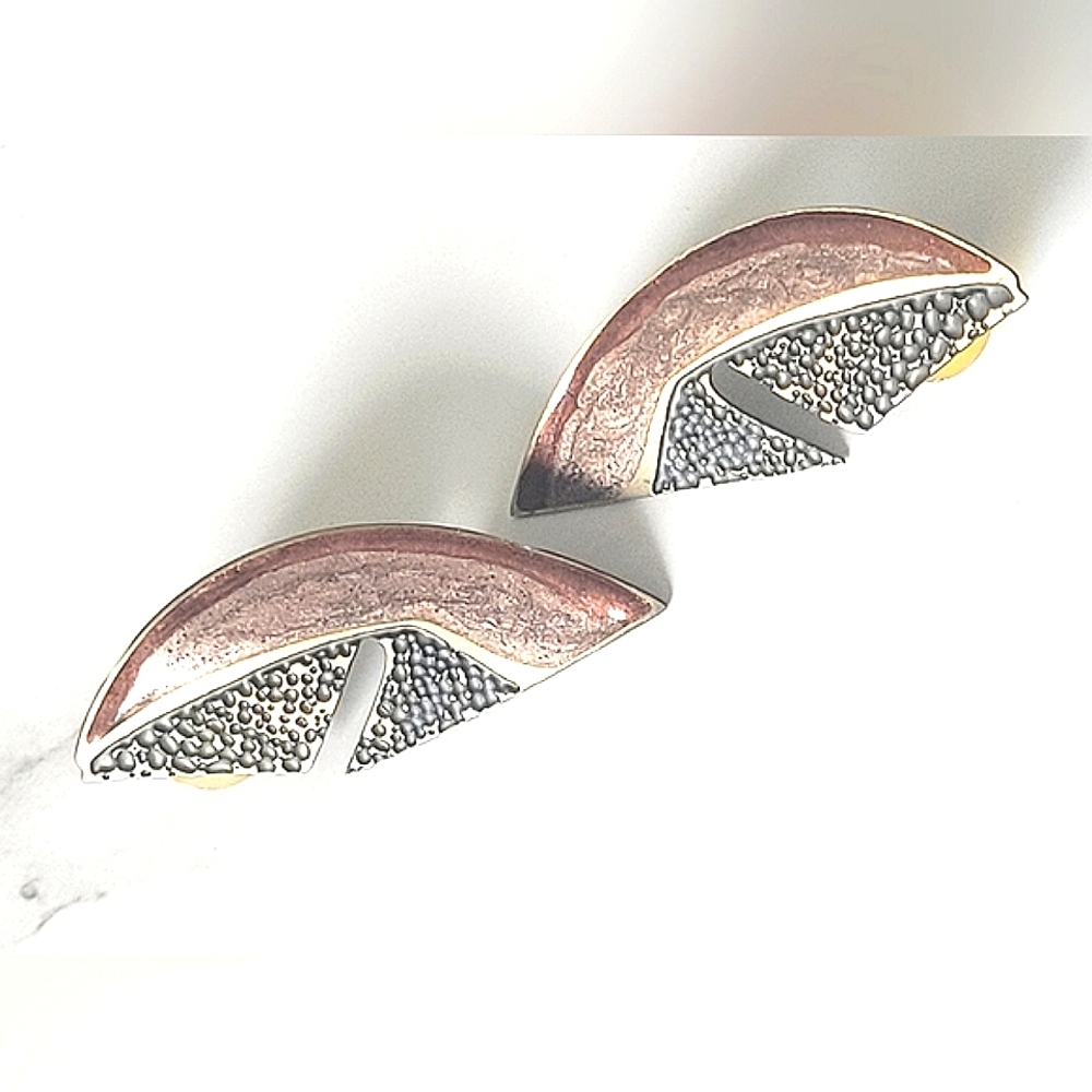 Vintage Berebi Black Bronze Post Pierced Earrings